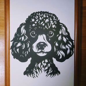 切り絵 トイプードル