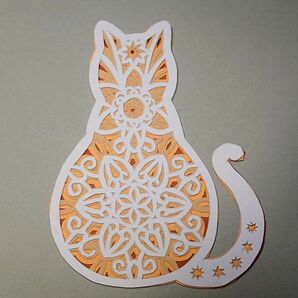 切り絵 4色の猫ちゃん