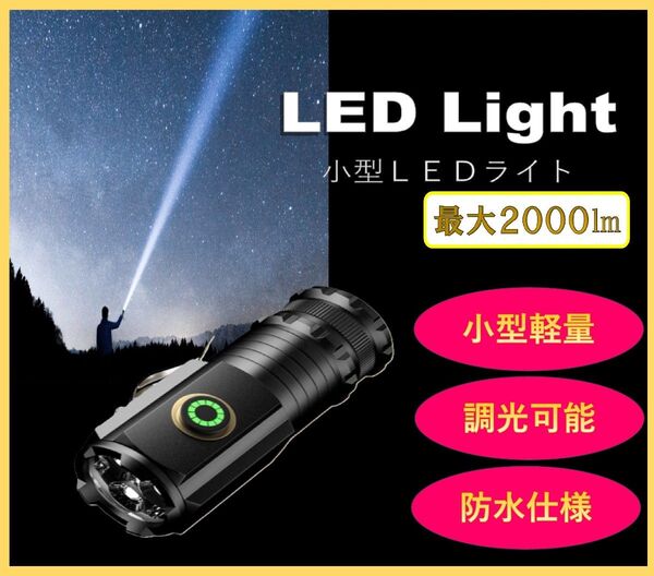 新品・未使用!小型LED懐中電灯 軽量 防水 強照射 釣り キャンプ 夜間非常用 HN002