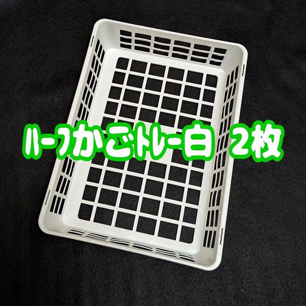 ハーフかごトレー 白 2枚 A4サイズ♪ プラ鉢 プレステラ 多肉植物