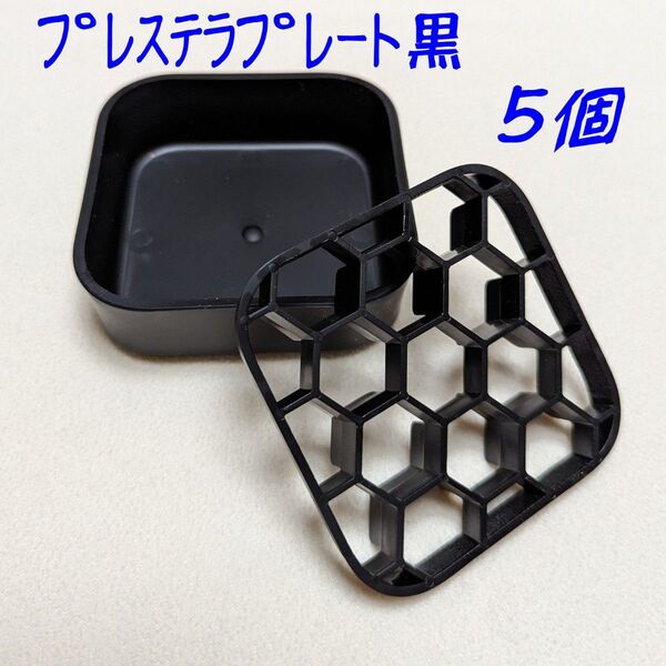 プレステラプレート黒5個プラ鉢スリット鉢多肉植物R3LABO/UKEZARA