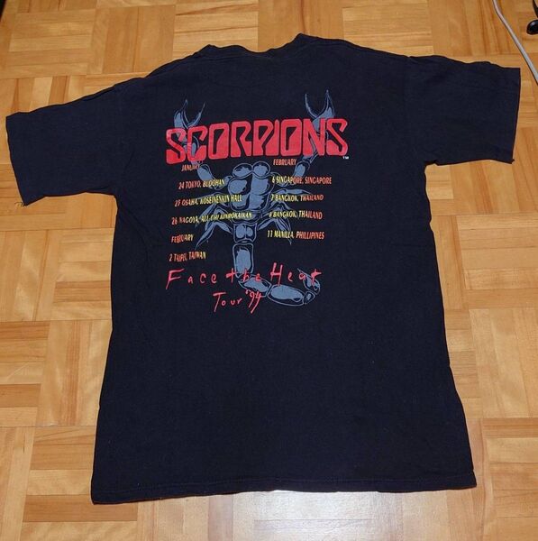 スコーピオンズ Scorpions バンド ロック Tシャツ メンズ ブラック バンドTシャツ ビンテージ
