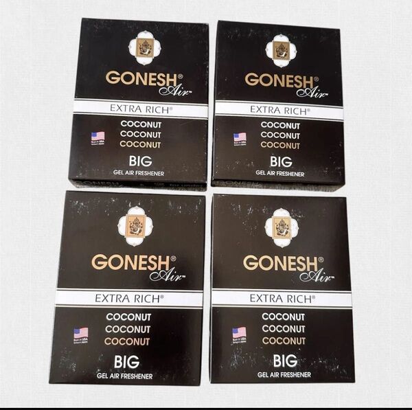 新品 GONESHガーネッシュ ビッグゲルエアフレッシュナー ココナッツ 4セット