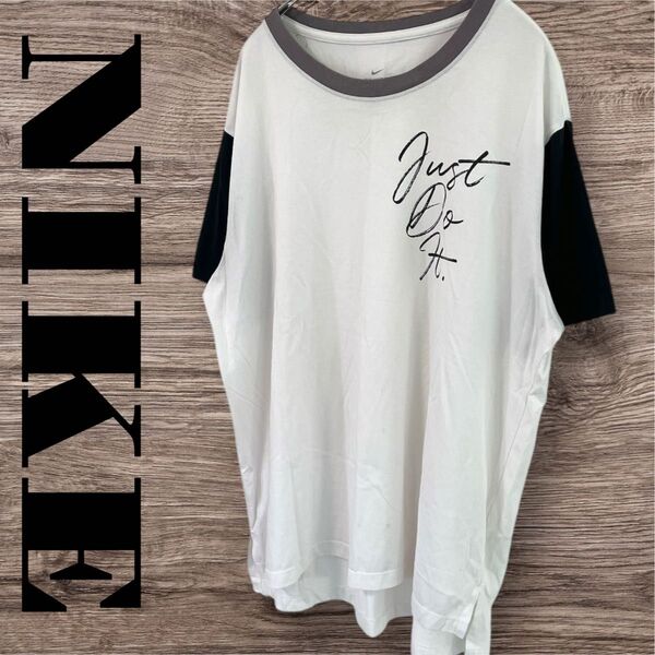 NIKE ナイキ Tシャツ トップス カットソー 半袖 プリントTシャツ メンズ XL LL ホワイト 白