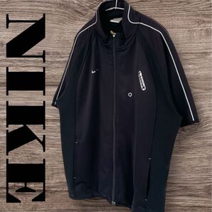 NIKE ナイキ パーカー トップス 半袖 ジップパーカー プリント メンズ 3L 2XL XXL ブラック 黒