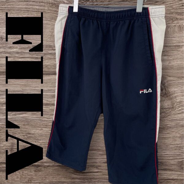 FILA フィラ パンツ ボトムス ズボン 七分丈 スポーツウェア メンズ XL LL O ネイビー 紺