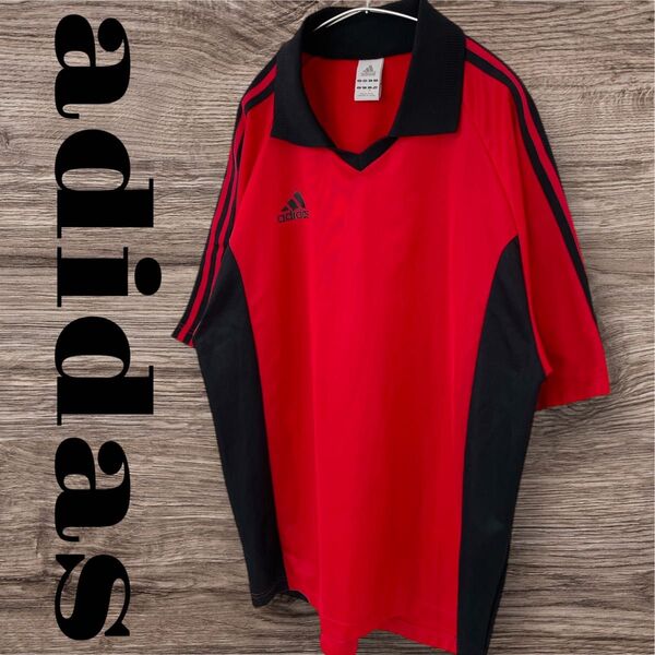 adidas アディダス Tシャツ カットソー トップス 半袖 スポーツウェア メンズ 3L XXL XO レッド 赤