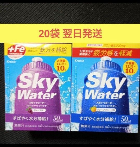 クラシエ スカイウォーター グレープ味 グレープフルーツ味 1L用 10袋 × 各1個 計20袋 翌日発送