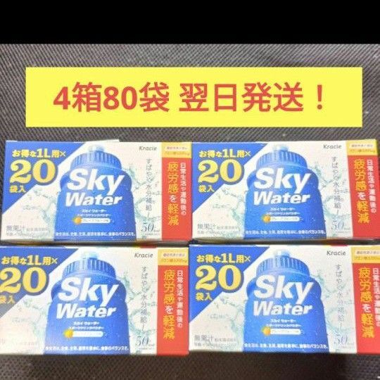 スカイウォーターグレープフルーツ味 1L用×80袋 翌日発送!日常生活・運動後の疲労感を軽減 機能性表示食品(クエン酸)粉末飲料