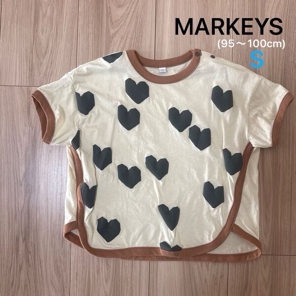 【MARKEY'S】 ぷっくり プリント パイピング Tシャツ S ライトグリーン 半袖 95 100
