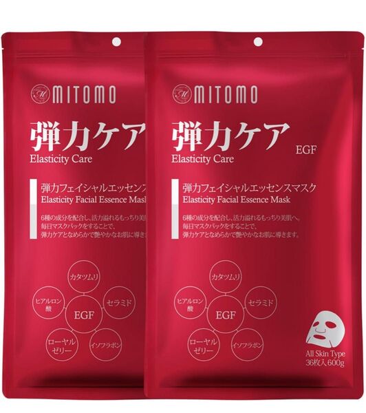 MITOMO 美友シリーズ MT101-E 36枚入りx2パック 計72枚入り 弾力フェイシャルエッセンスマスク 弾力ケア