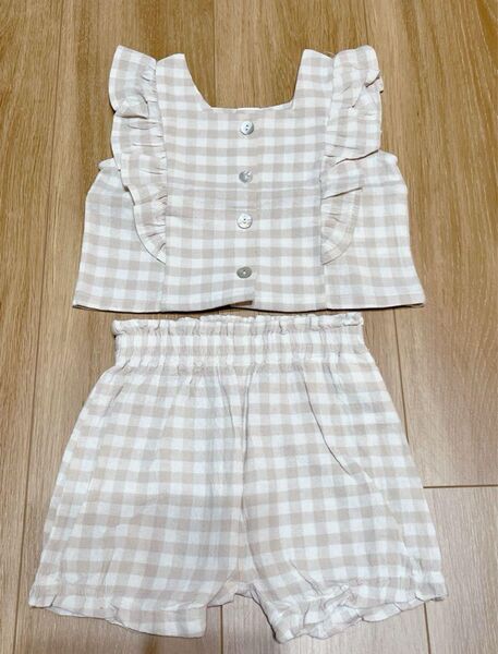 バースデイ Cottoli セットアップ トップス パンツ 80 チェック