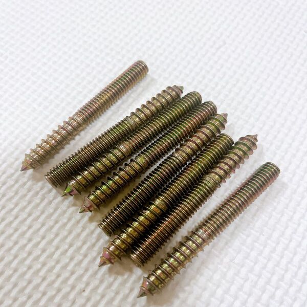 5/16-18x2-3/4" ハンガーボルト 8個 ダブルエンドスクリュー 家具用木製ダウエルスクリュー