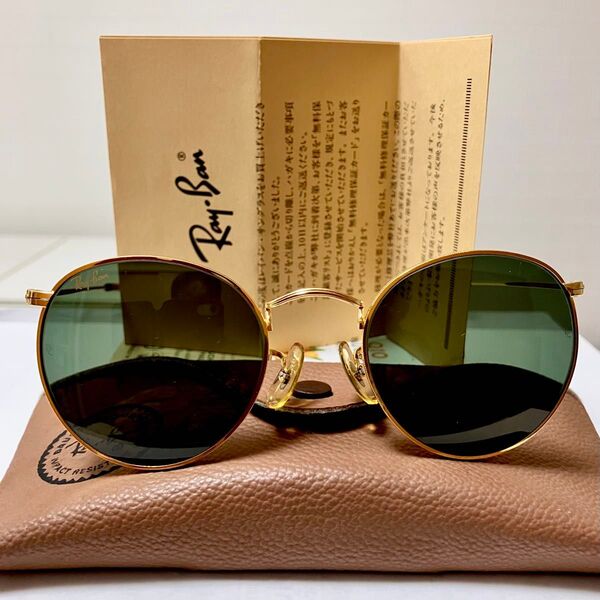【美品 送料込み】B&L Ray-Ban USA 廃盤 ボシュロム ビンテージ レイバン サングラス ラウンド メタル