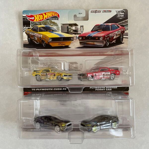 ホットウィール 2パック2セット プリマス 赤・黄色 & フォード マスタング RTR