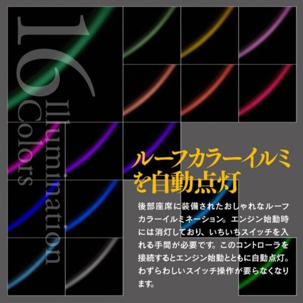 トヨタ 30系アルファード ヴェルファイア 前期 後期対応 ルーフカラーイルミネーションキット ルーフカラーイルミ自動点灯