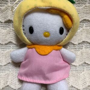 サンリオ ハローキティ キティ 梨? ゆず? 果物 ぬいぐるみ マスコット ストラップ
