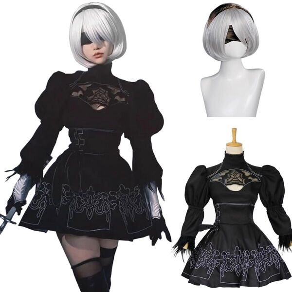 ニーアオートマタ 2B コスプレ ウィッグ付き