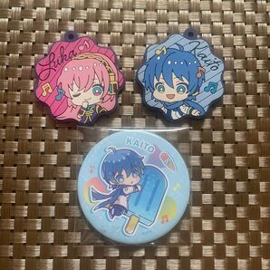 KAITO 巡音ルカ ラバーキーホルダー 缶バッジ