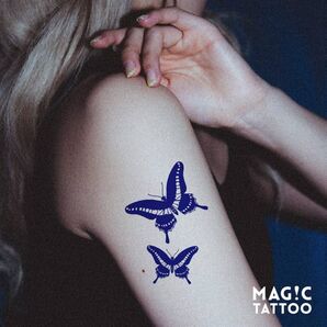 蝶 2週間で消える ヘナタトゥー 韓国タトゥーシール