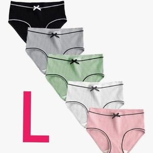 ショーツ レディース パンツ 綿 少女雰囲気 蝶結び 可愛い 通気快適 伸縮性 締め付けない すっぽり 女性 下着 5枚セット L