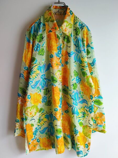 vintage 花柄 柄シャツ オーバーサイズ ビンテージ ヴィンテージ