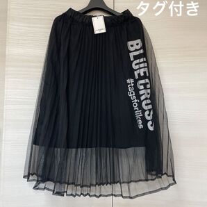 新品タグ付き未使用 BLUE CROSS ガールズ 黒チュールスカート 150cm ナルミヤ ブルークロス