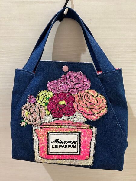 ロラライハリス 刺繍ワッペン付き ミニトートバッグ