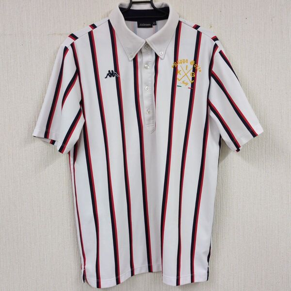 Kappa Golf ポロシャツ ストライプ Oサイズ メンズ ゴルフウェア