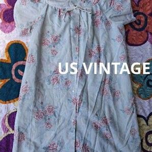 US VINTAGE クラシカル フラワー ネグリジェ ワンピース