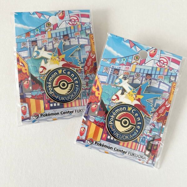 ポケモンセンター フクオカ ロゴピンズ 2点 福岡 限定 ピンバッジ