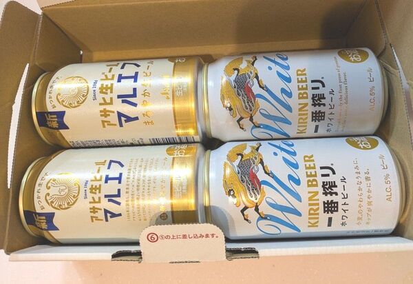 マルエフ アサヒ一番搾り ホワイトビール 缶ビール お酒詰め合わせ 4本