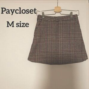 美品★pay closet ミニスカート グレンチェック 秋冬 M オルチャン ゴルフウェア チェック柄