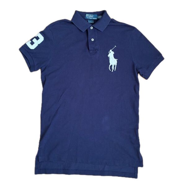Polo by Ralph Lauren ビッグポニー 刺繍 ポロシャツ ネイビー S ポロラルフローレン