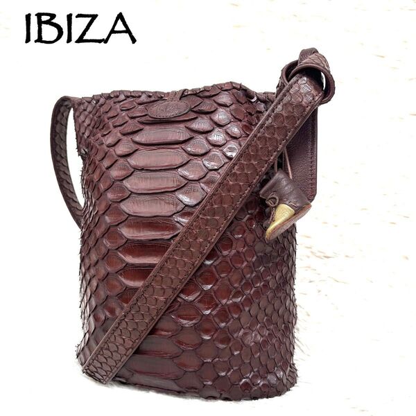 IBIZA イビサ ショルダーバッグ パイソン 蛇革 靴チャーム 編み込み エキゾチックレザー クロスボディ