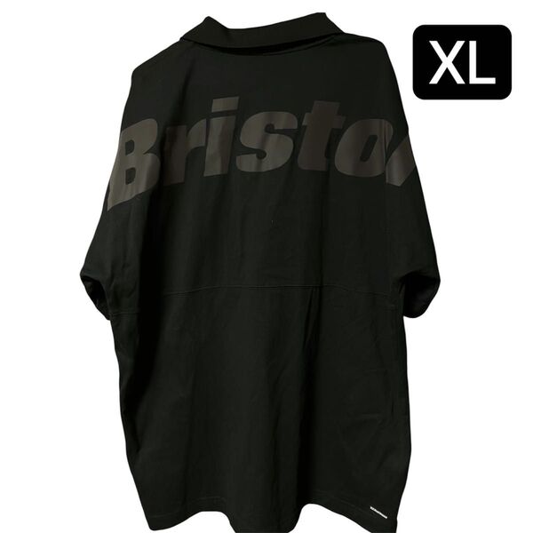 F.C.Real Bristol BIG LOGO WIDE POLO XL 半袖ポロシャツ 黒 ブラック