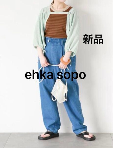 ehka sopo エヘカソポ 5分袖シアーカットボレロ ミント フリーサイズ