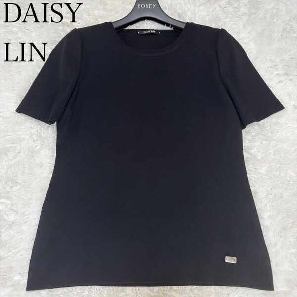近年 DAISYLIN FOXEY 半袖ニットトップス ロゴプレート 06179 デイジーリン 38