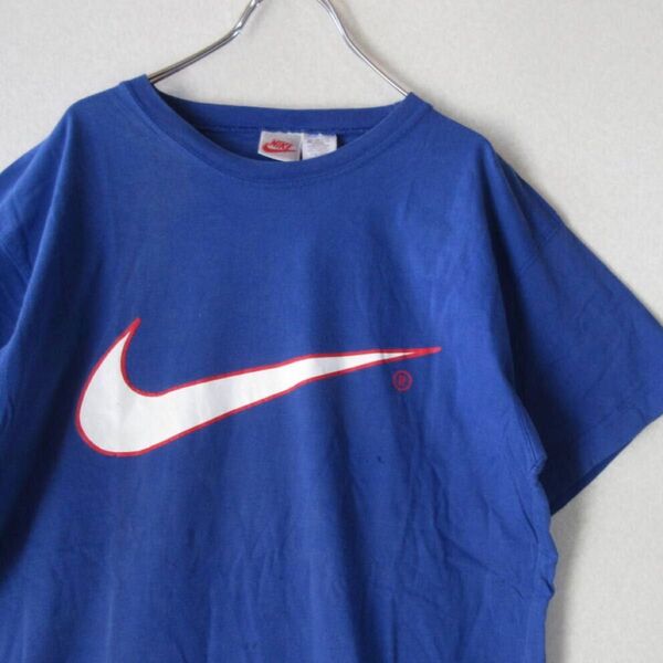 80s-90s 銀タグ ヴィンテージ NIKE ナイキ デカロゴ デカスウォッシュ Tシャツ カットソー 半袖 メンズ Mサイズ