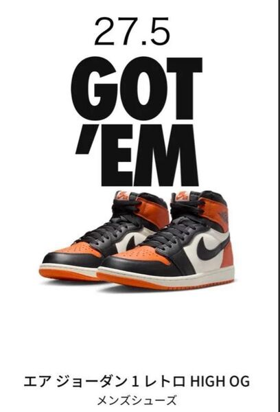 27.5 Nike Air Jordan 1 Retro High OG "Shattered Backboard" (2025)