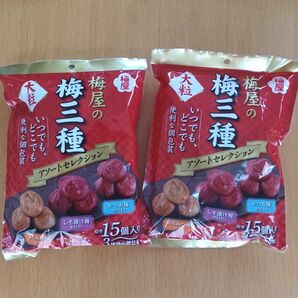 梅干 梅屋の大粒梅三種(はちみつ梅.しそ漬け梅.かつお梅) 個包装 165g×2袋 アソートセレクション 梅菓子