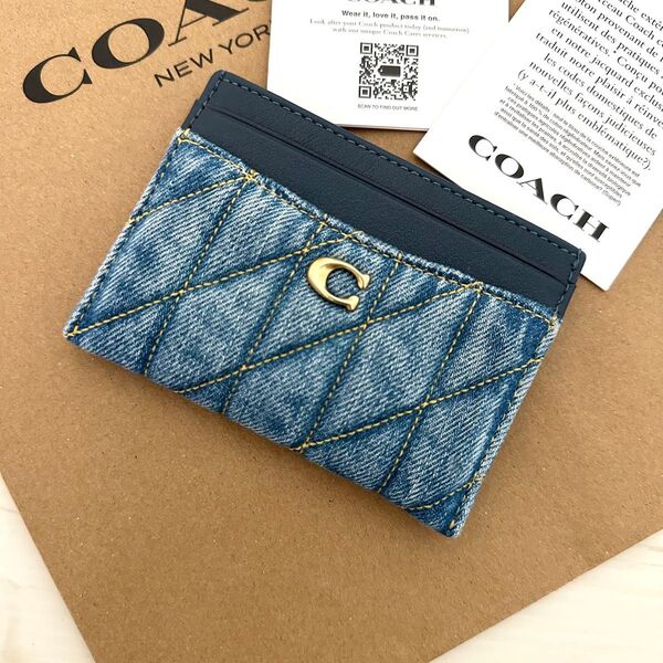 限定品!新品 COACH 定期入れ IDケース デニム
