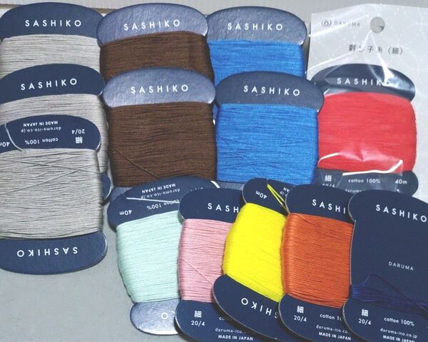 SASHIKO 刺し子糸 まとめ売り DARUMA 細糸 20/4 カード巻