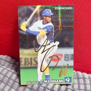 プロ野球カード 万波中正選手サインカード