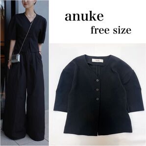 未使用 anuke Vneck Compact Shirts ブラック free