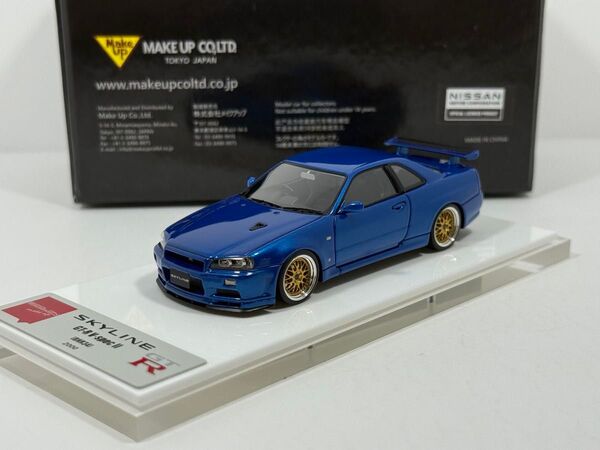 中古品 アイドロン 1/43 日産 スカイライン GT-R BNR34 V-spec II 2000 BBS LM EM509A