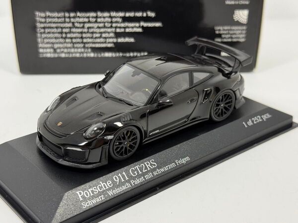 中古品 1/43 ポルシェ 911 911.2 GT2RS Weissach-Package 2018 ブラック