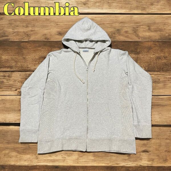 Columbia コロンビア ジップアップ パーカー フーディ ライトグレー XL