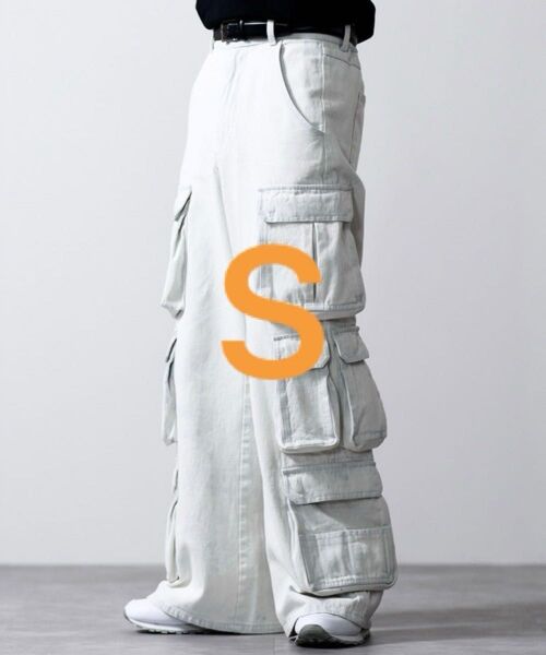 【CLEL】3D Many Pocket Denim Cargo Pants / 3Dメニーポケット デニムカーゴパンツ ホワイト