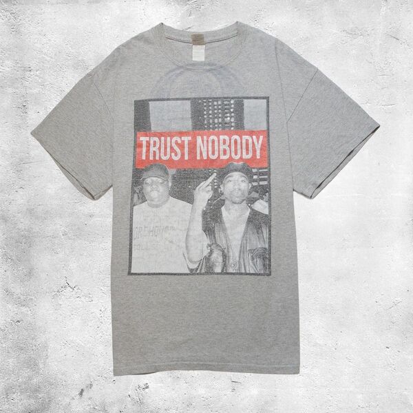 2PAC NOTORIOUS BIG Tシャツ ノトーリアス B.I.G. グレー Lサイズ HIPHOP バンドTシャツ